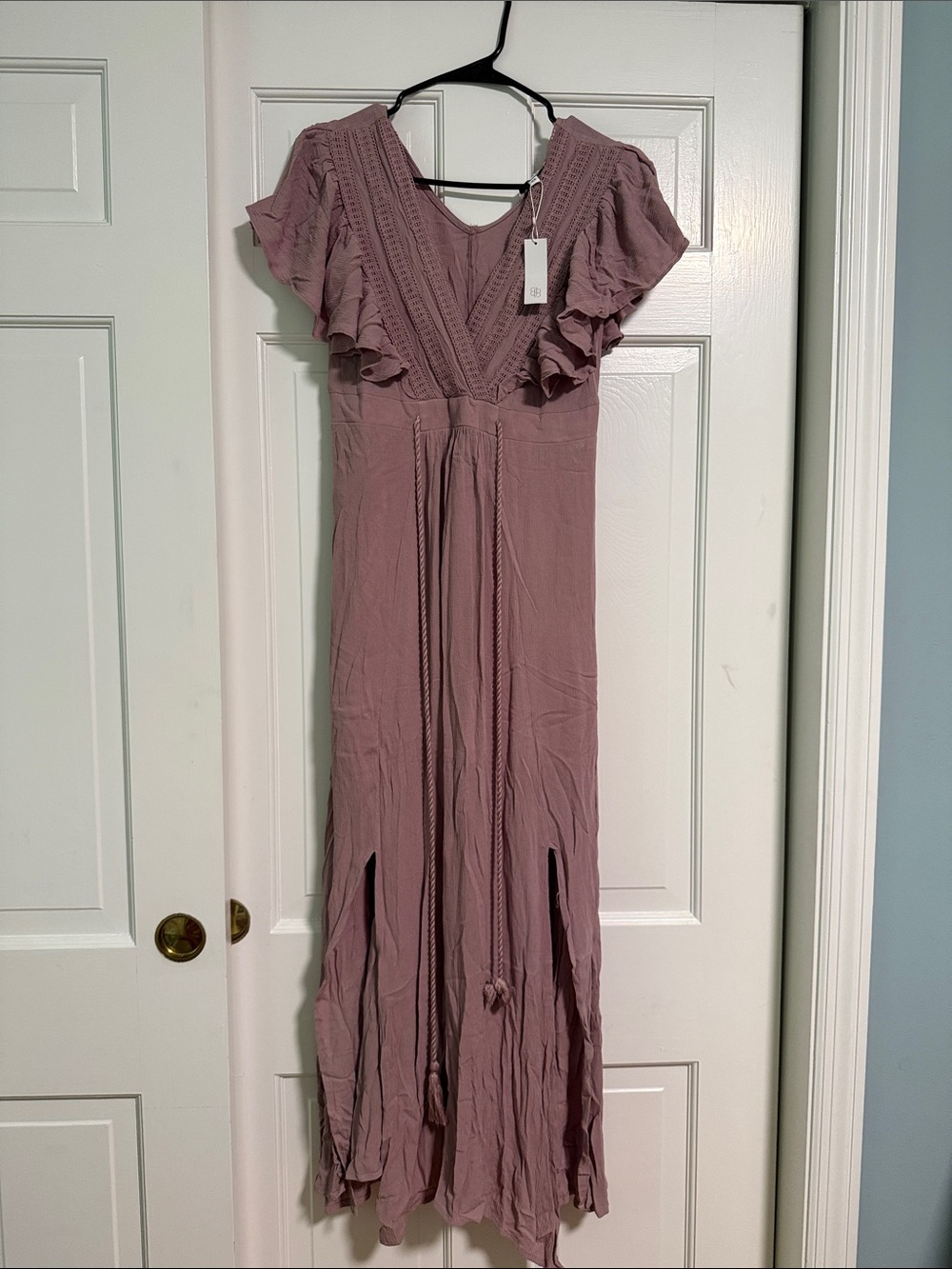 NWT Baltic Born Mauve Pink Ruffle Sleeve Maxi Dress